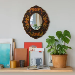 Antiqued Gilded Flora Mirror