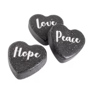 Hope Peace Love stones